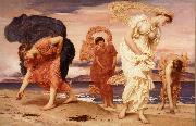 Frederick Leighton Greek Girls Picking up Pebbles by the Sea china oil painting artist